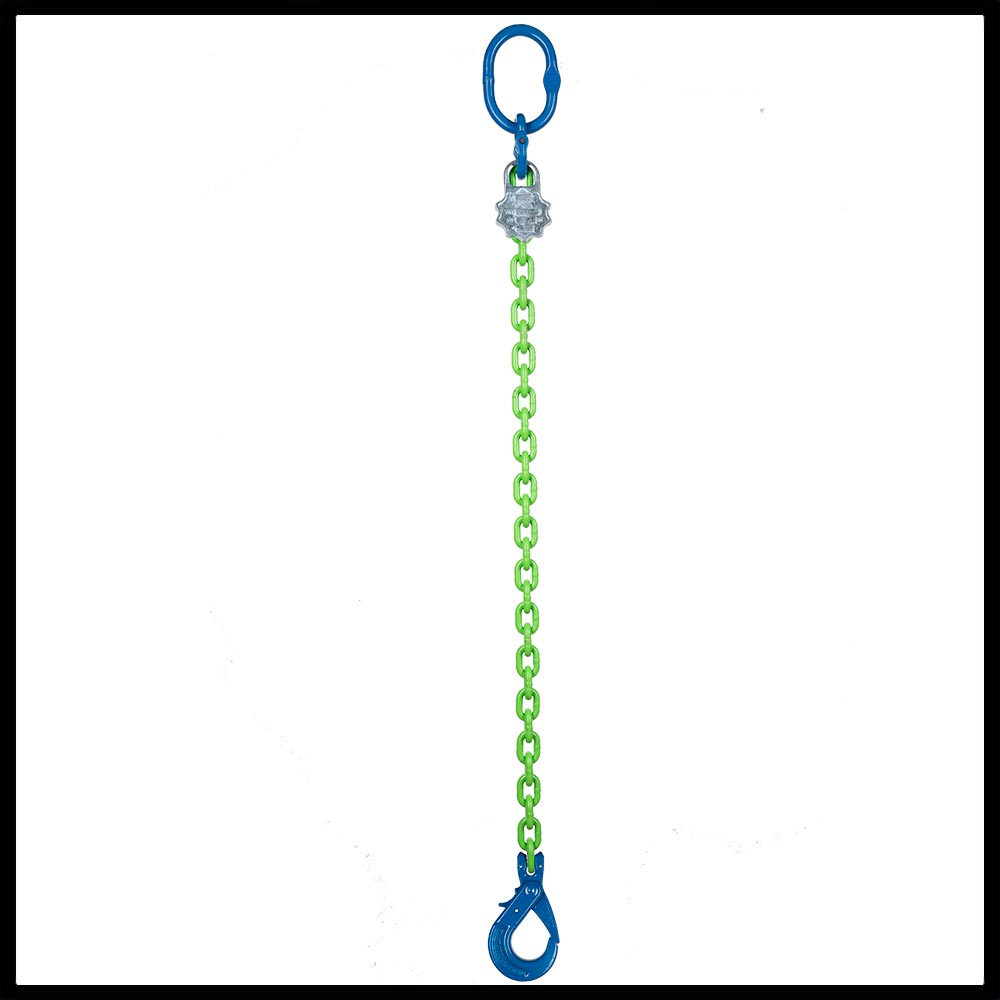 Self-Locking Hook Single Leg Chain Sling - Grade 100