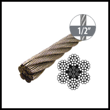 1-2 Stainless Steel Wire Rope IWRC T304 - Cargo Lift Store