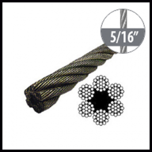 Bright Wire Rope EIPS IWRC-6x19 Class-5-16-(Lineal Foot) - Cargo Lift Store